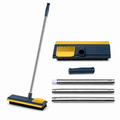 3-in-1 long handle floor scrub brush and squeegee