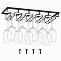 5-slot black under-cabinet wine glass rack